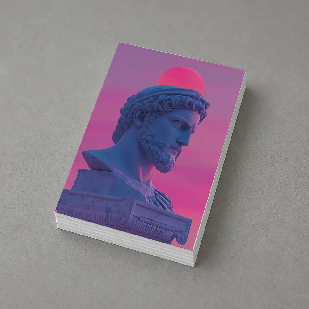 Greek Statue Bust Vaporwave Pink Sky – Postcards