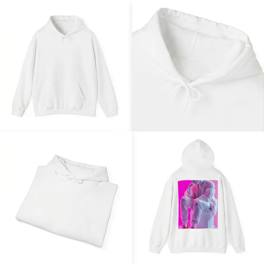 Classical Statue Streetwear Pink Neon Background – Hoodies