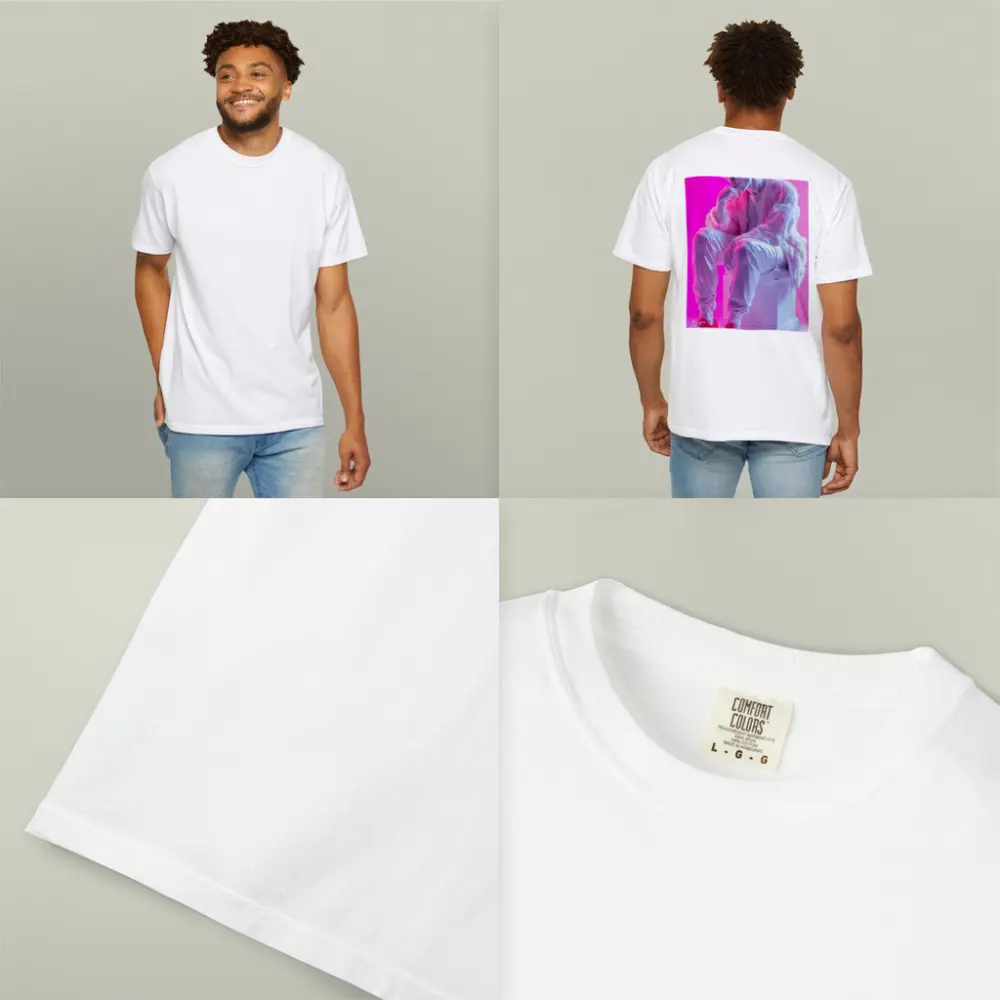 Classical Statue Streetwear Pink Neon Background – T-Shirts
