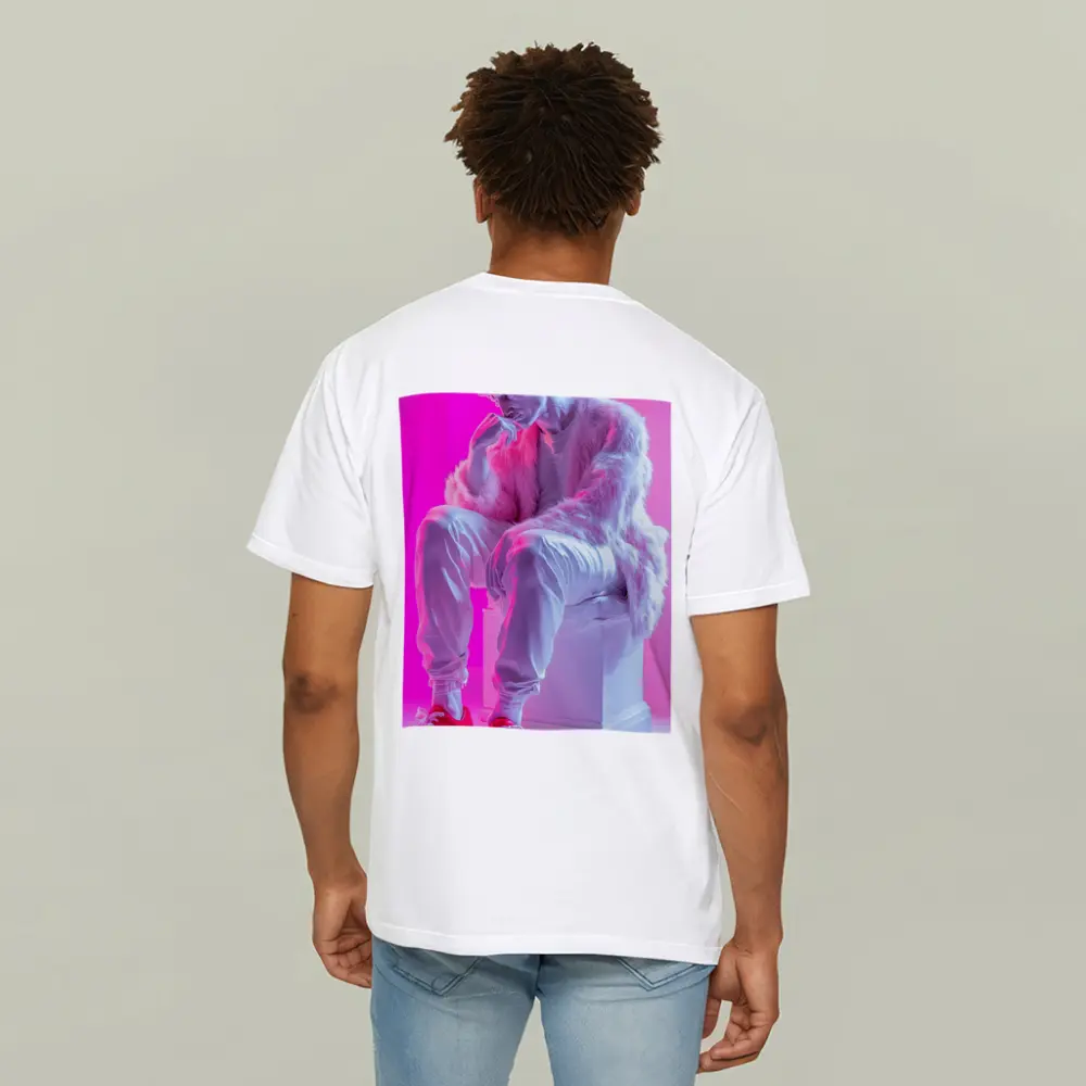Classical Statue Streetwear Pink Neon Background – T-Shirts