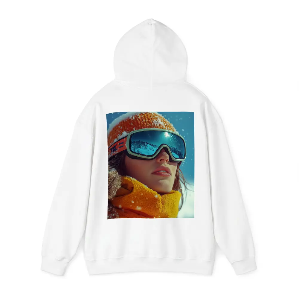 Woman Skier Snow Goggles Orange Winter Gear – Hoodies