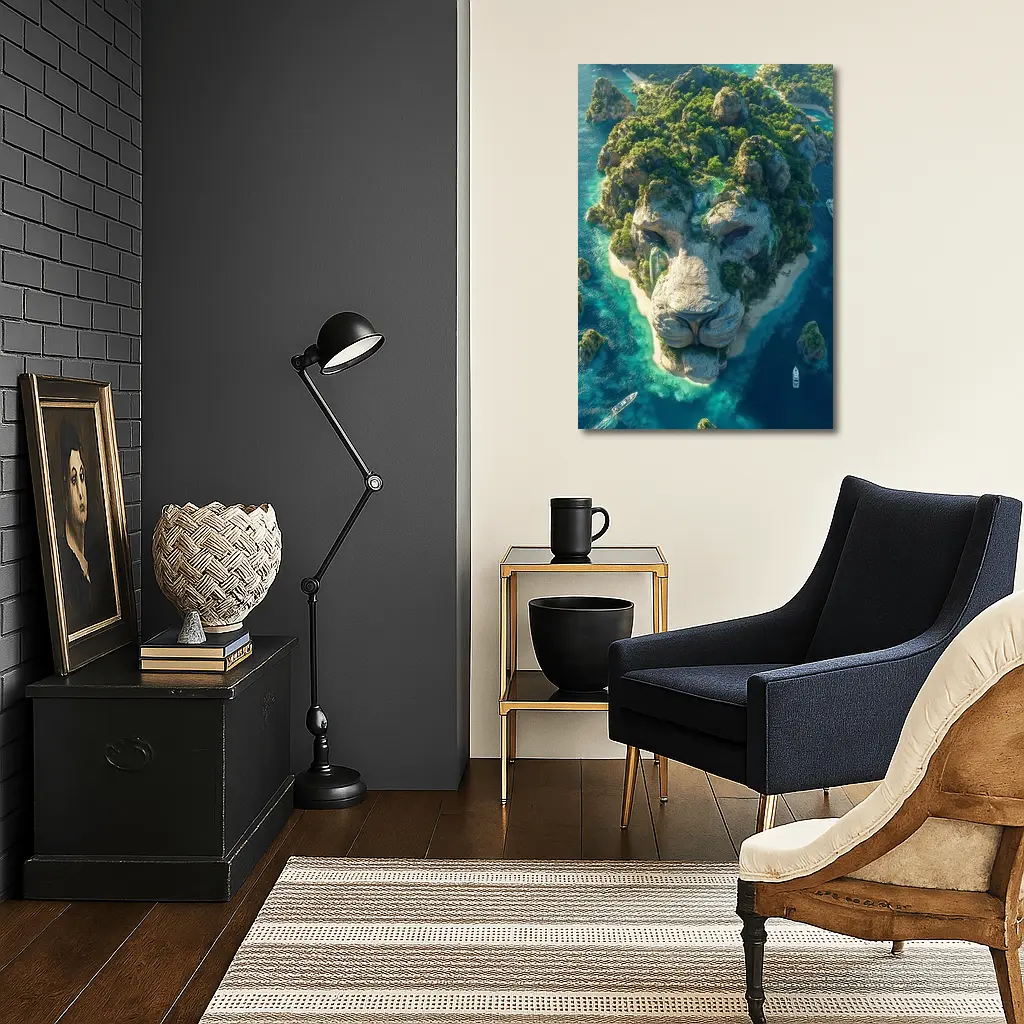 Lion Face Island Aerial Tropical Ocean View – Wall Art