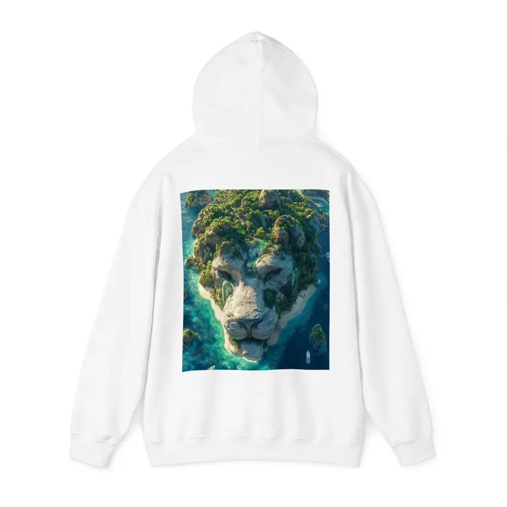 Lion Face Island Aerial Tropical Ocean View – Hoodies