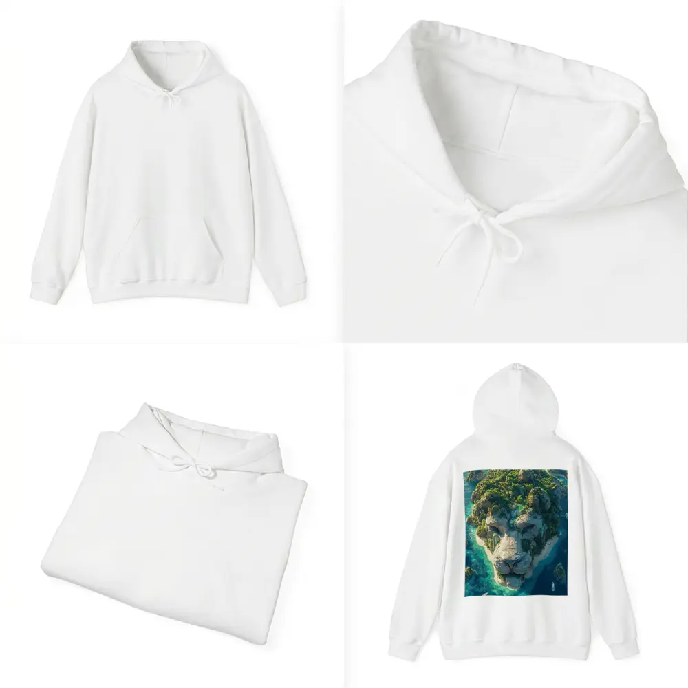 Lion Face Island Aerial Tropical Ocean View – Hoodies