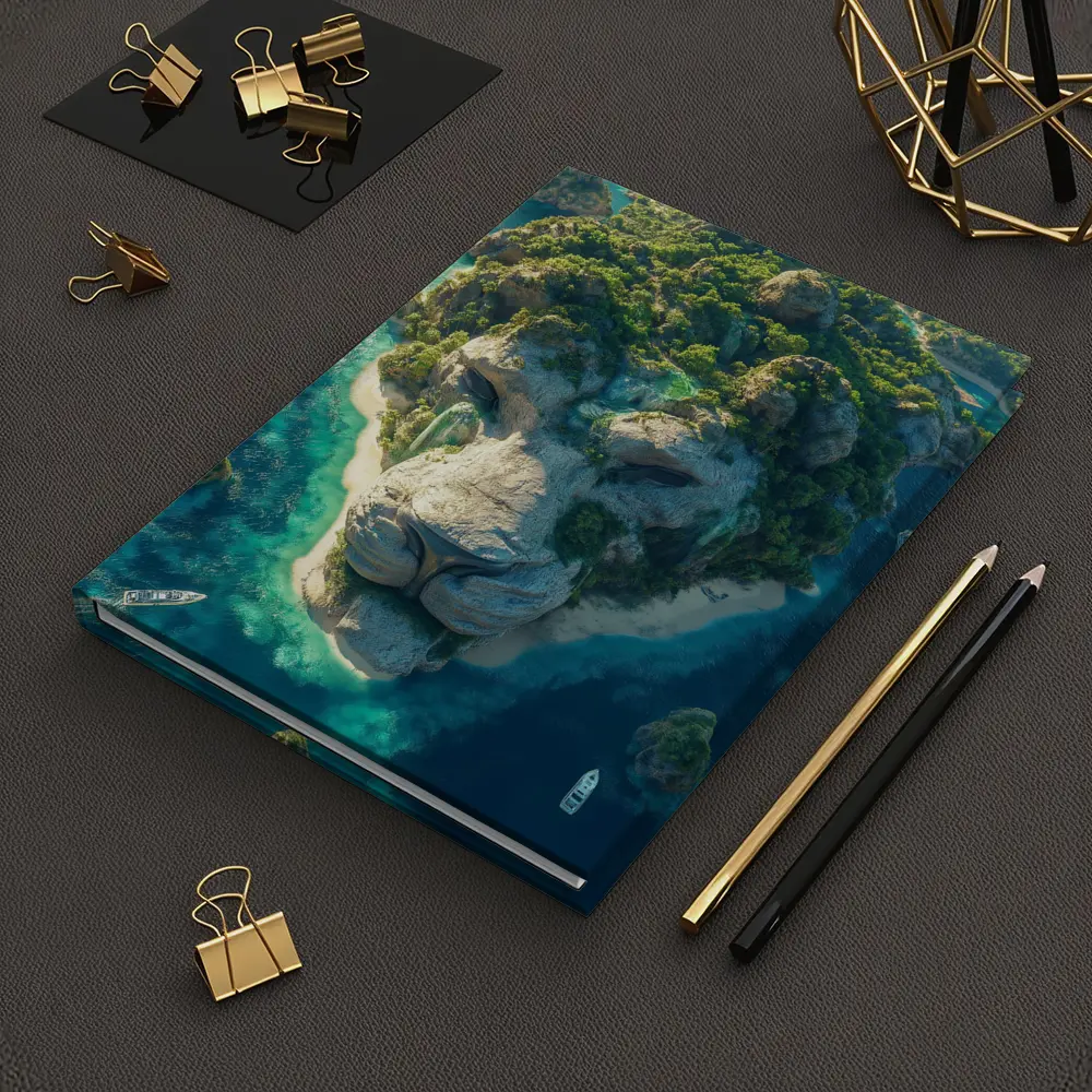 Lion Face Island Aerial Tropical Ocean View – Notebooks
