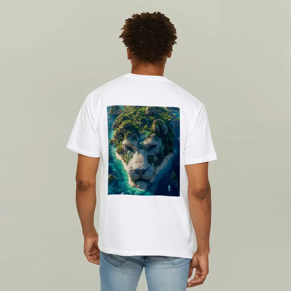 Lion Face Island Aerial Tropical Ocean View – T-Shirts