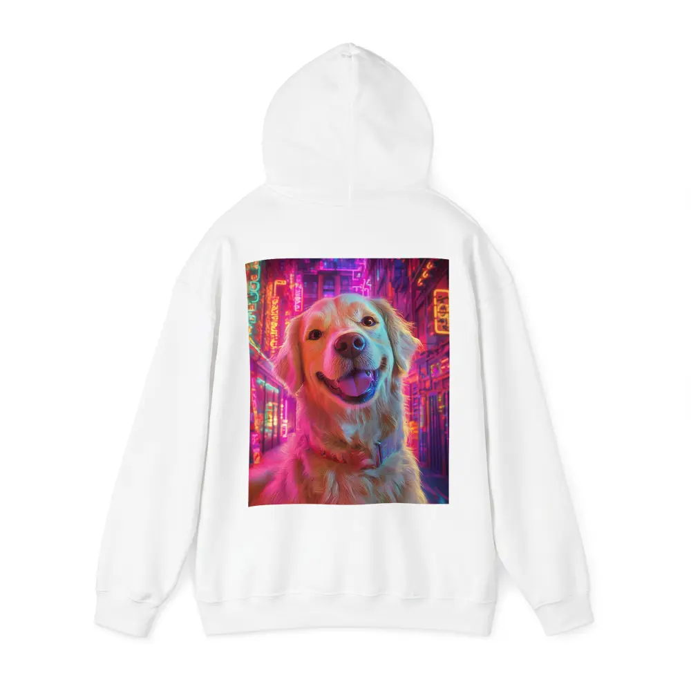 Golden Retriever Neon City Night Art – Hoodies