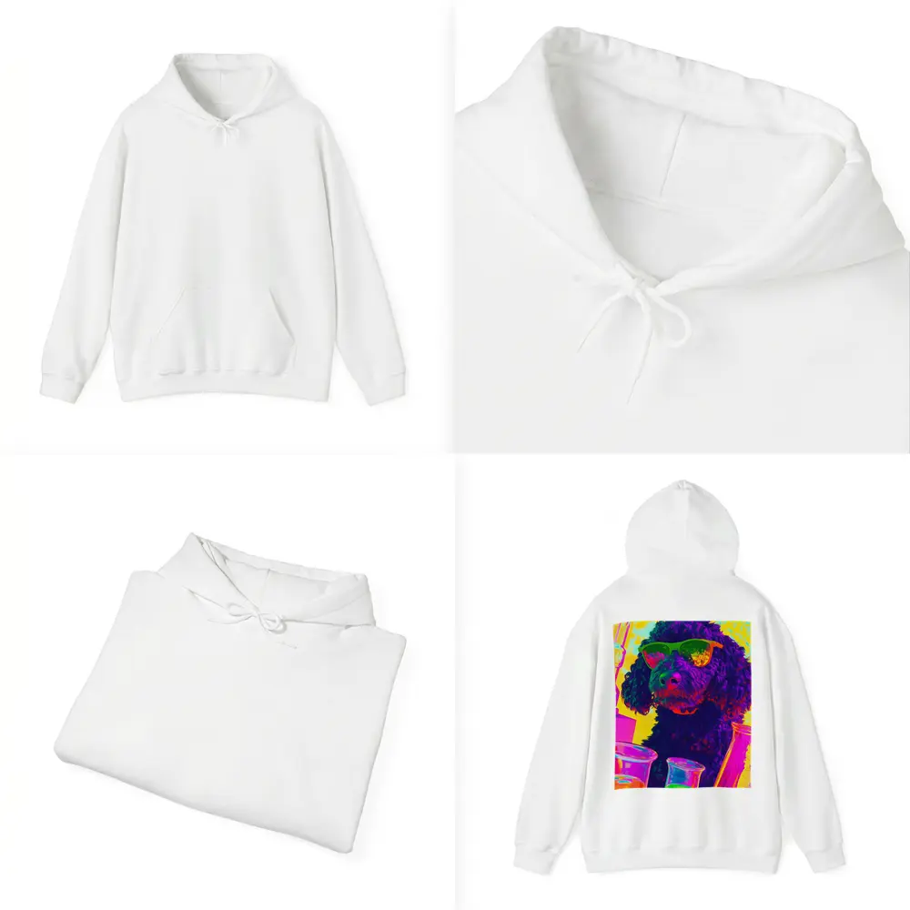 Poodle Dog Scientist Neon Pop Art – Hoodies
