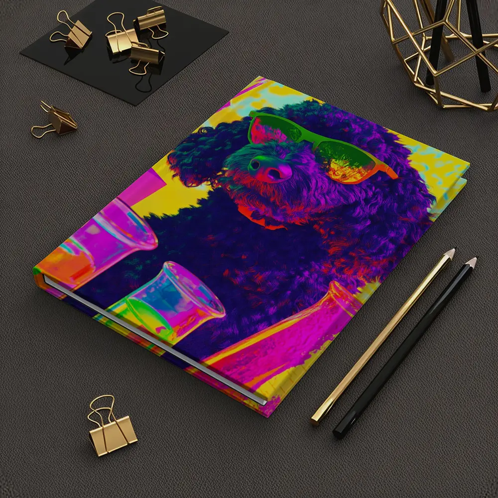 Poodle Dog Scientist Neon Pop Art – Notebooks