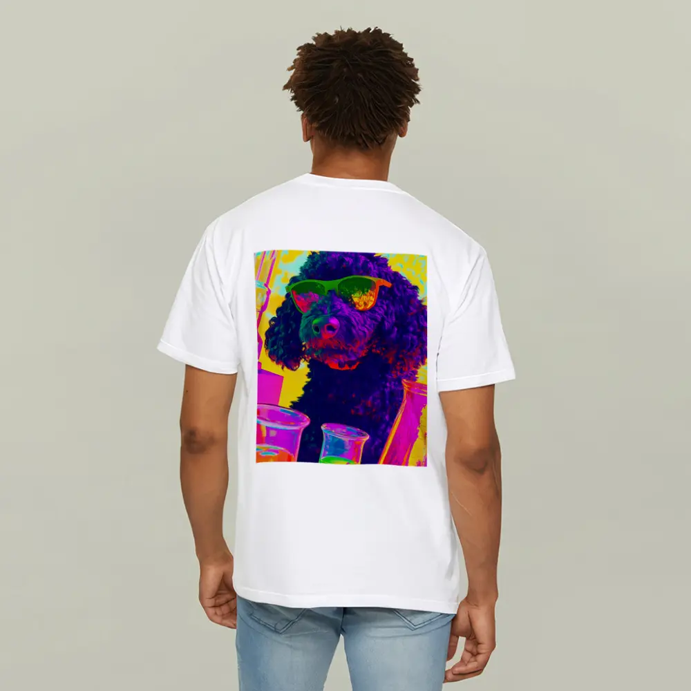 Poodle Dog Scientist Neon Pop Art – T-Shirts