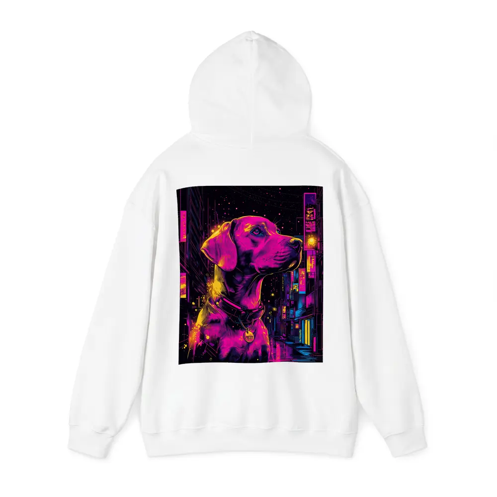 Labrador Dog Neon Cyberpunk City Night – Hoodies