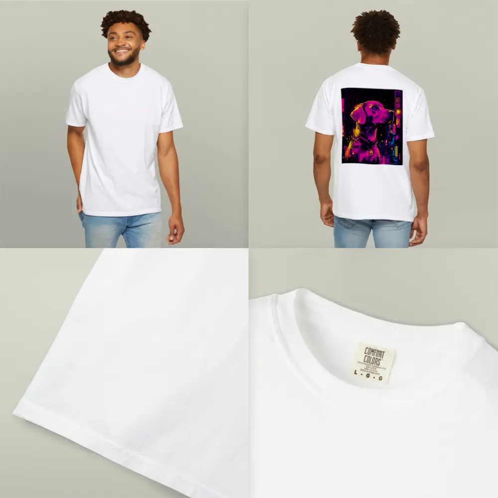 Labrador Dog Neon Cyberpunk City Night – T-Shirts