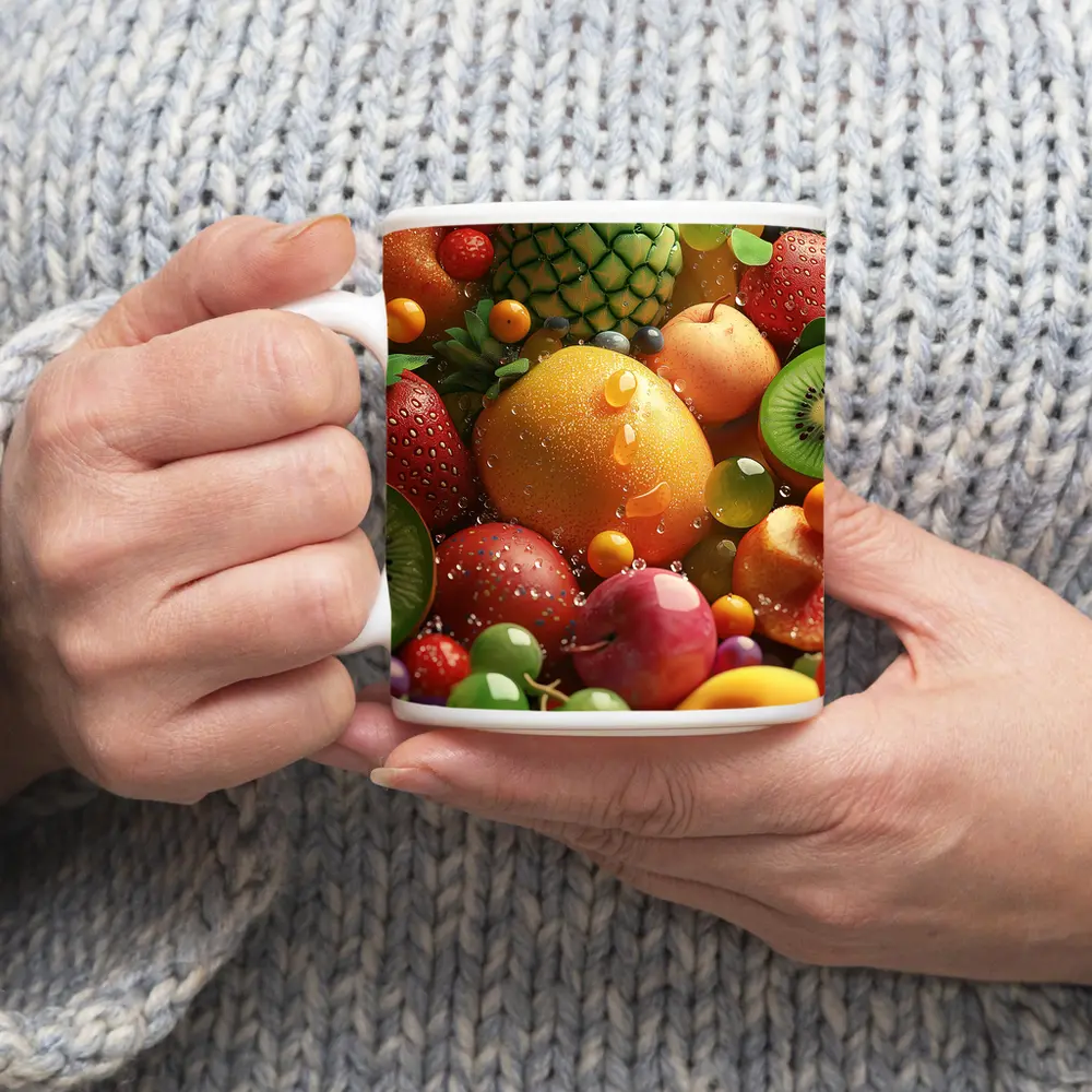 Colorful Tropical Fruits Fresh Summer Arrangement – Mugs