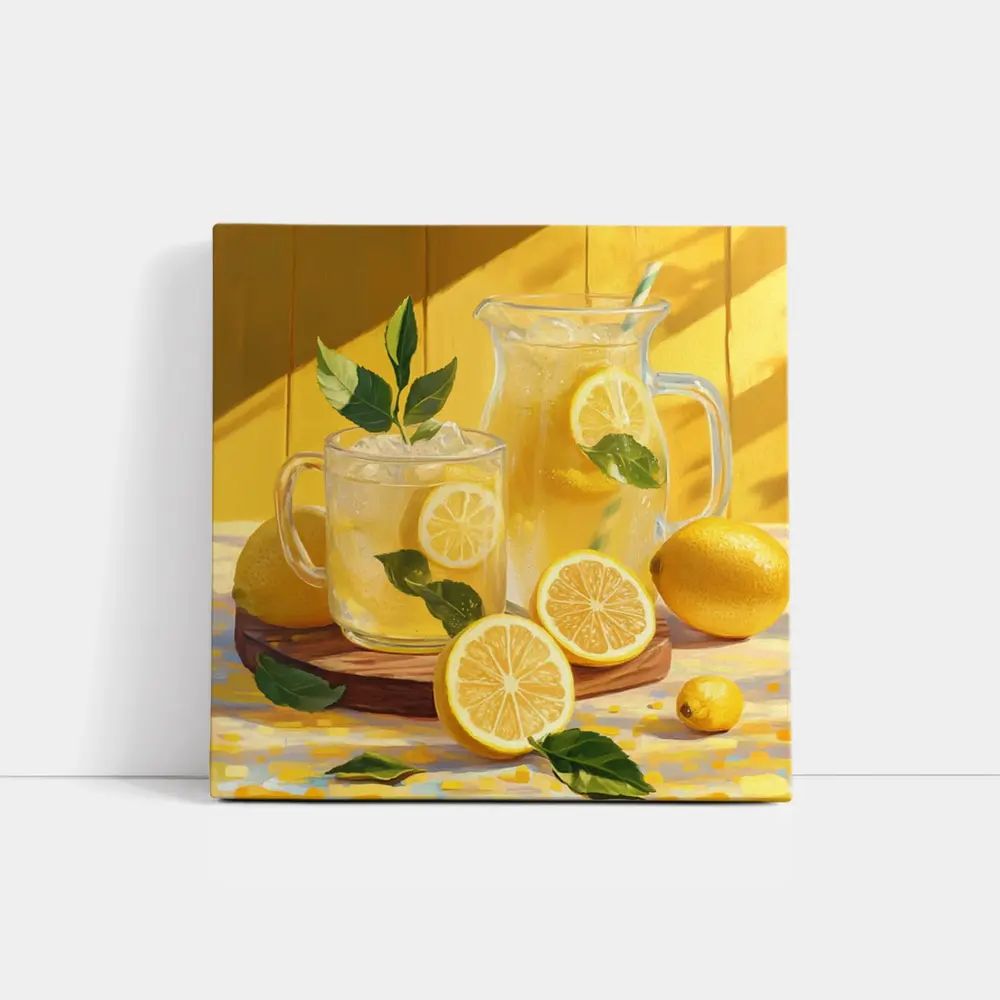 Lemonade Pitcher Glass Summer Yellow Kitchen – Wall Art