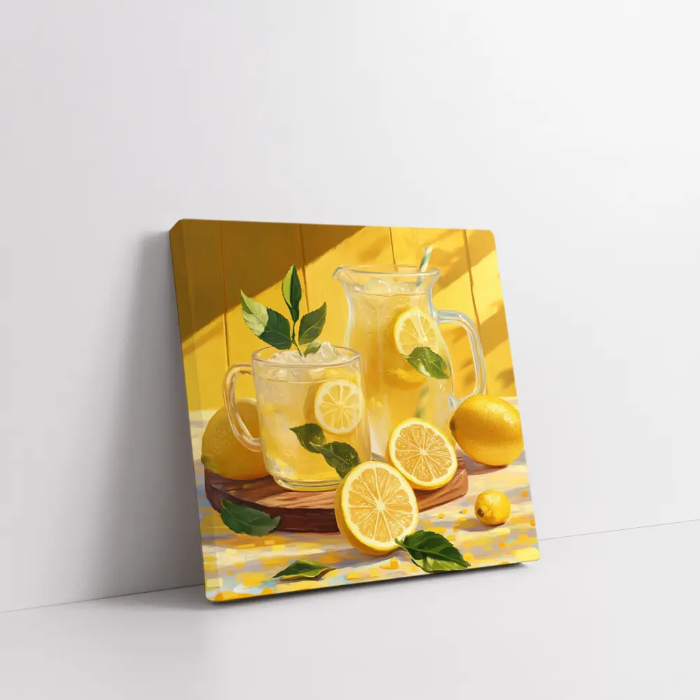 Lemonade Pitcher Glass Summer Yellow Kitchen – Wall Art