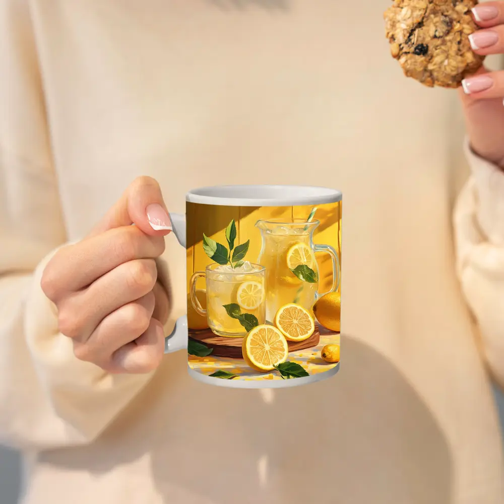Lemonade Pitcher Glass Summer Yellow Kitchen – Mugs