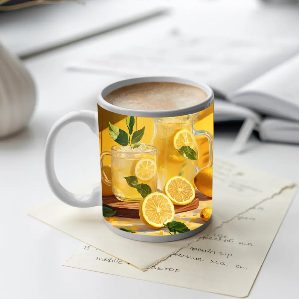 Lemonade Pitcher Glass Summer Yellow Kitchen – Mugs