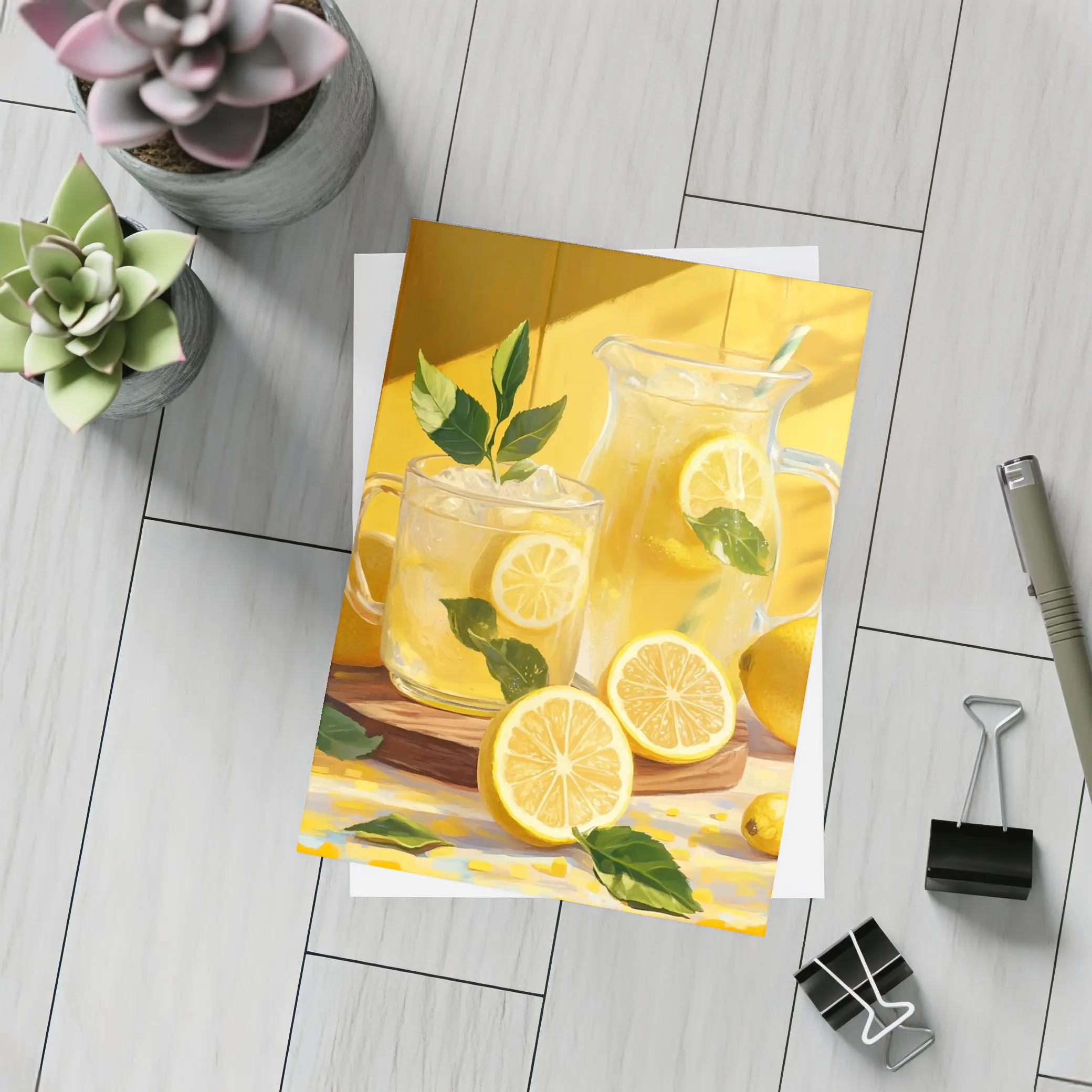 Lemonade Pitcher Glass Summer Yellow Kitchen – Postcards