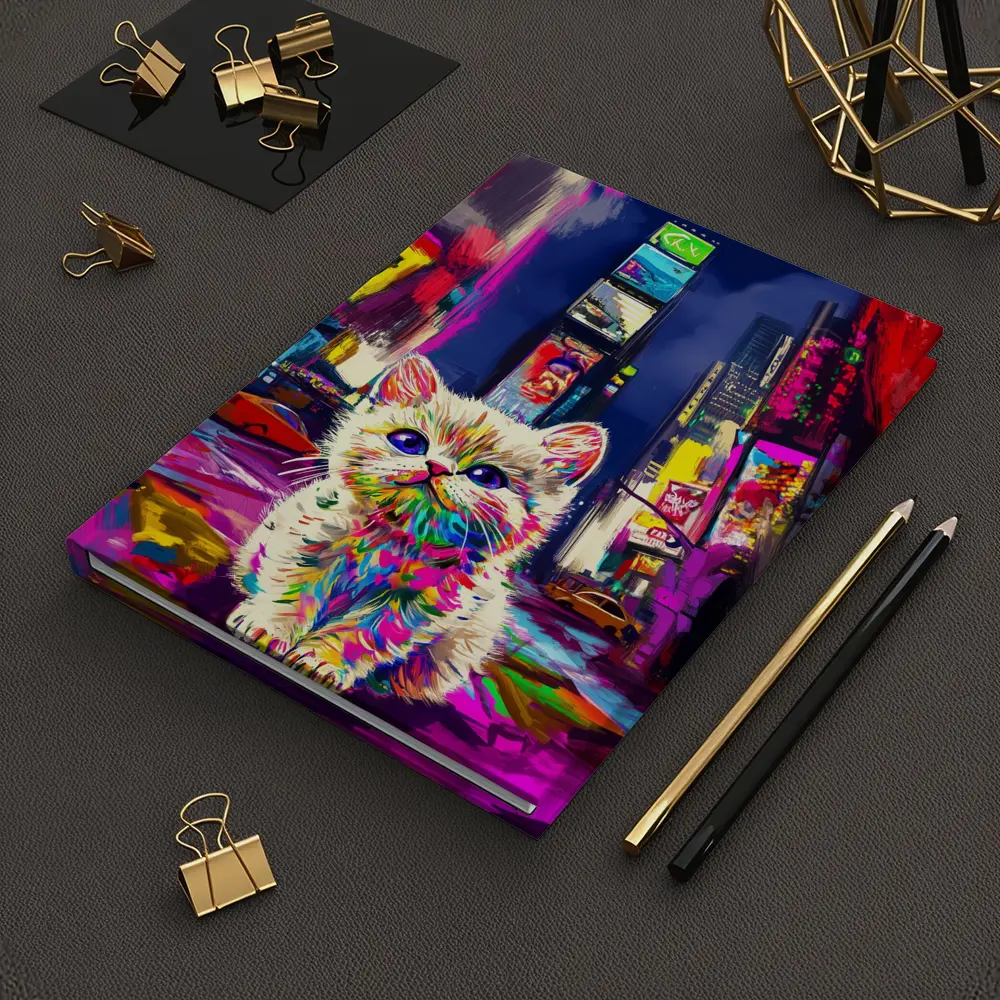 Colorful Kitten Pop Art Times Square – Notebooks