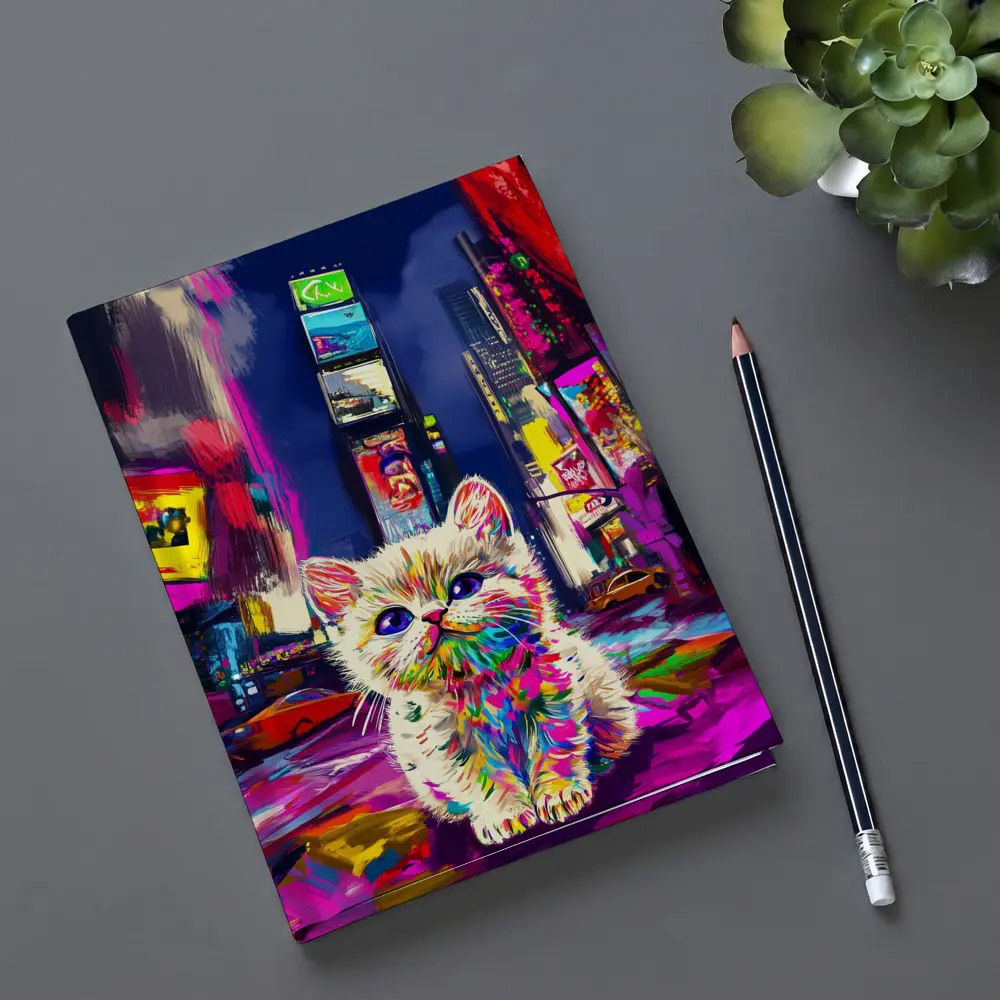 Colorful Kitten Pop Art Times Square – Notebooks