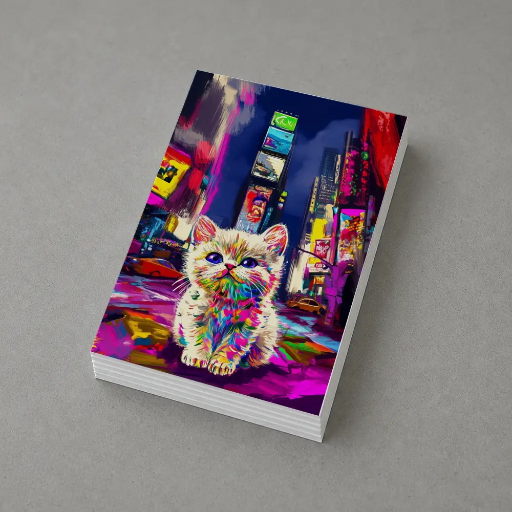 Colorful Kitten Pop Art Times Square – Postcards