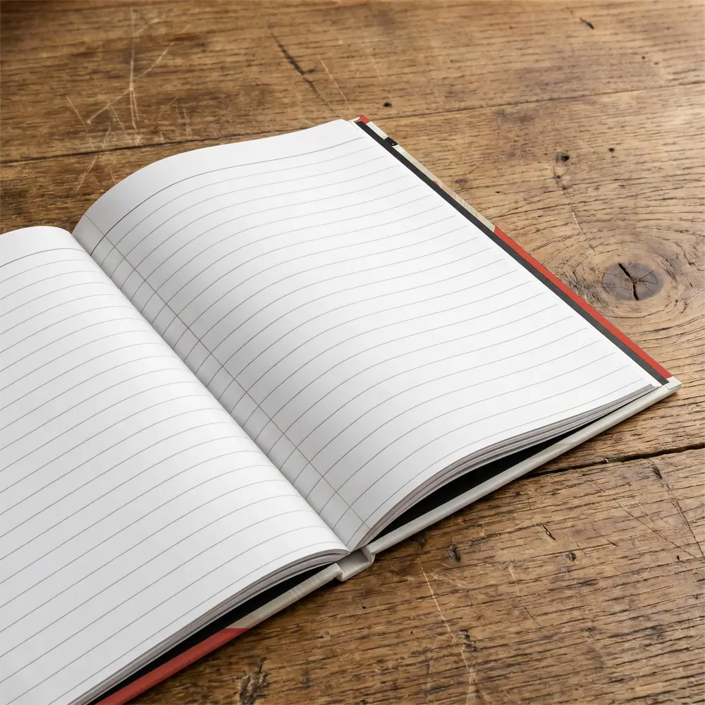 Two White Swans On Red Background – Notebooks