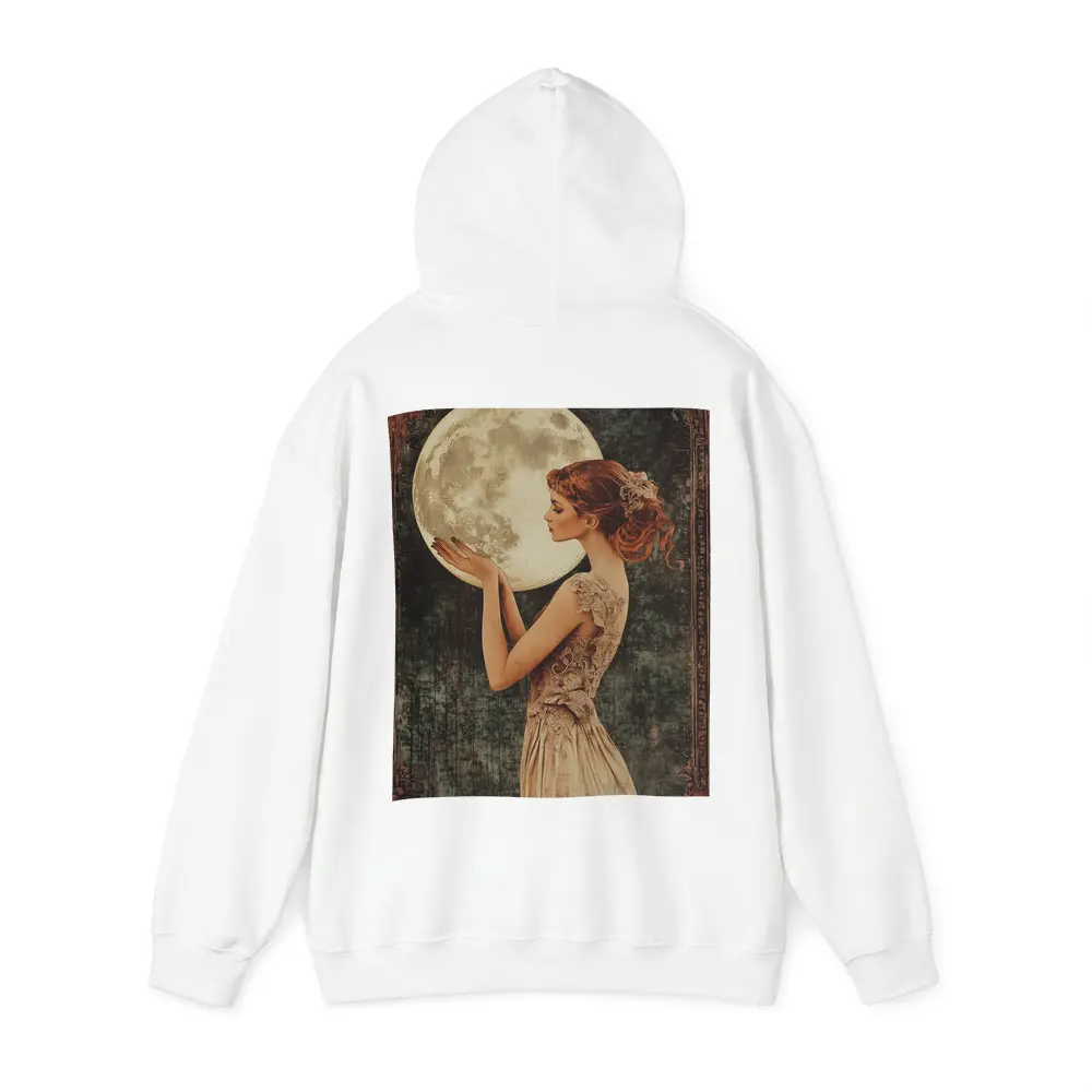 Art Nouveau Woman Holding Full Moon – Hoodies