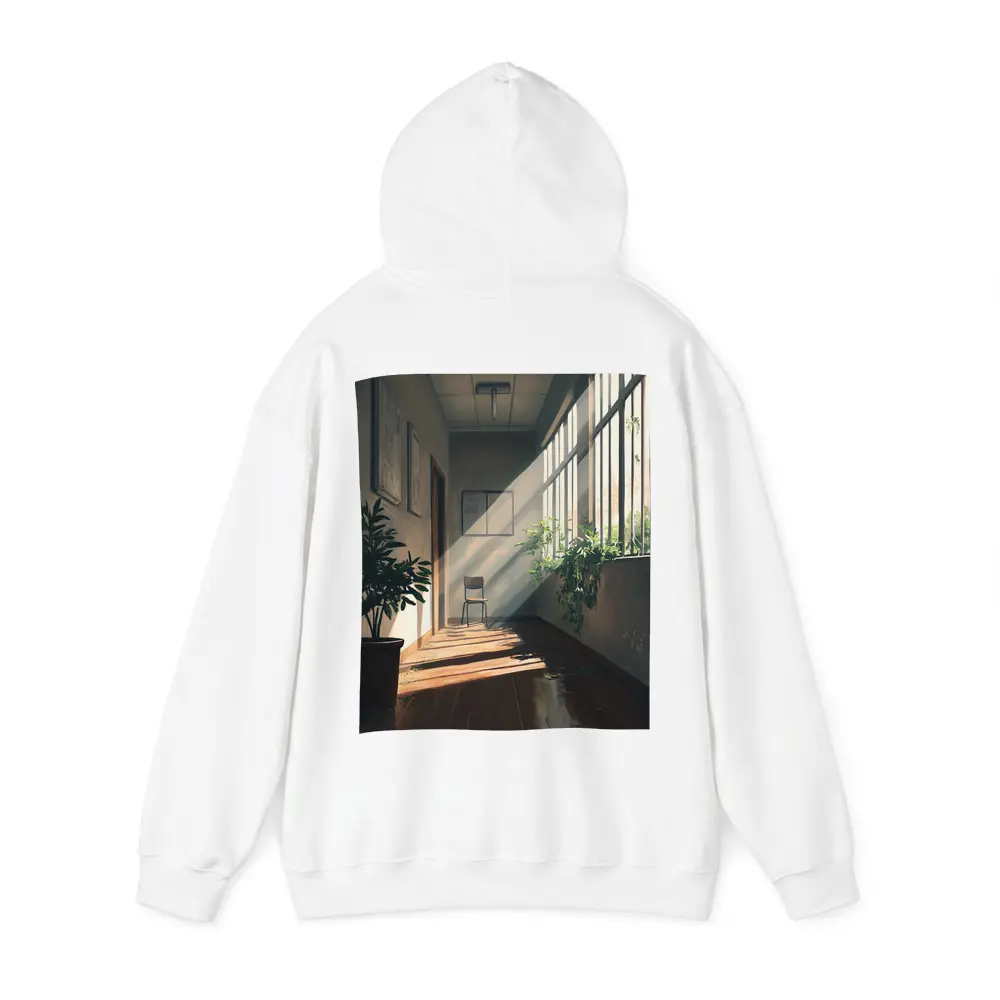 Anime School Hallway Sunlight Plants Interior – Hoodies