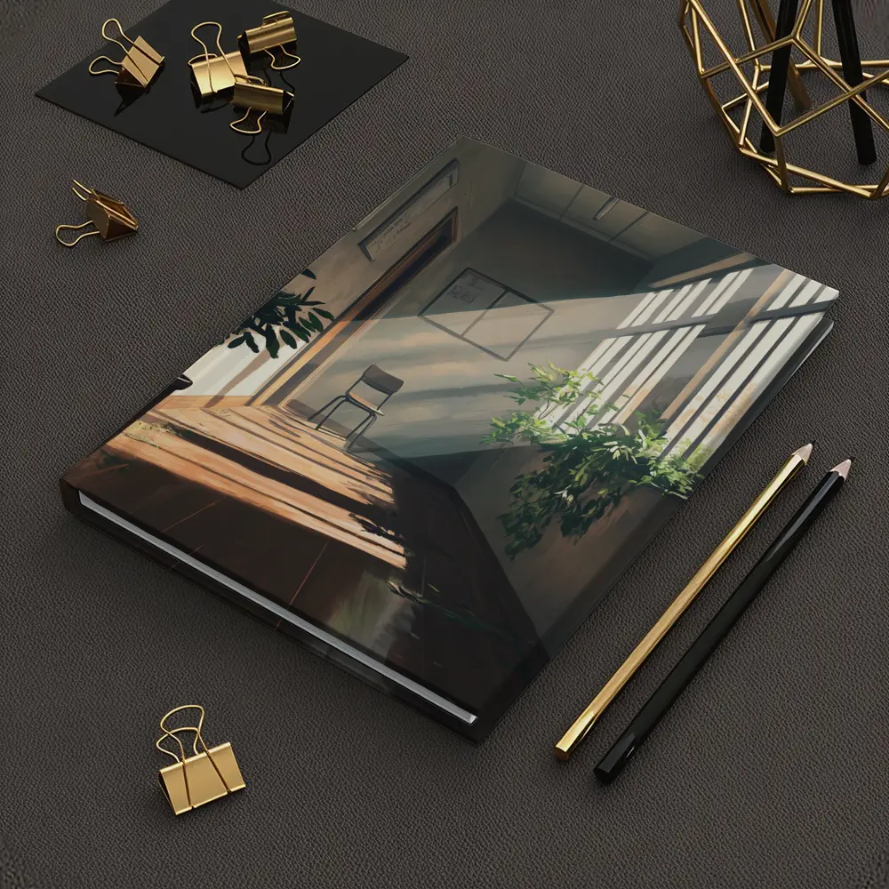 Anime School Hallway Sunlight Plants Interior – Notebooks
