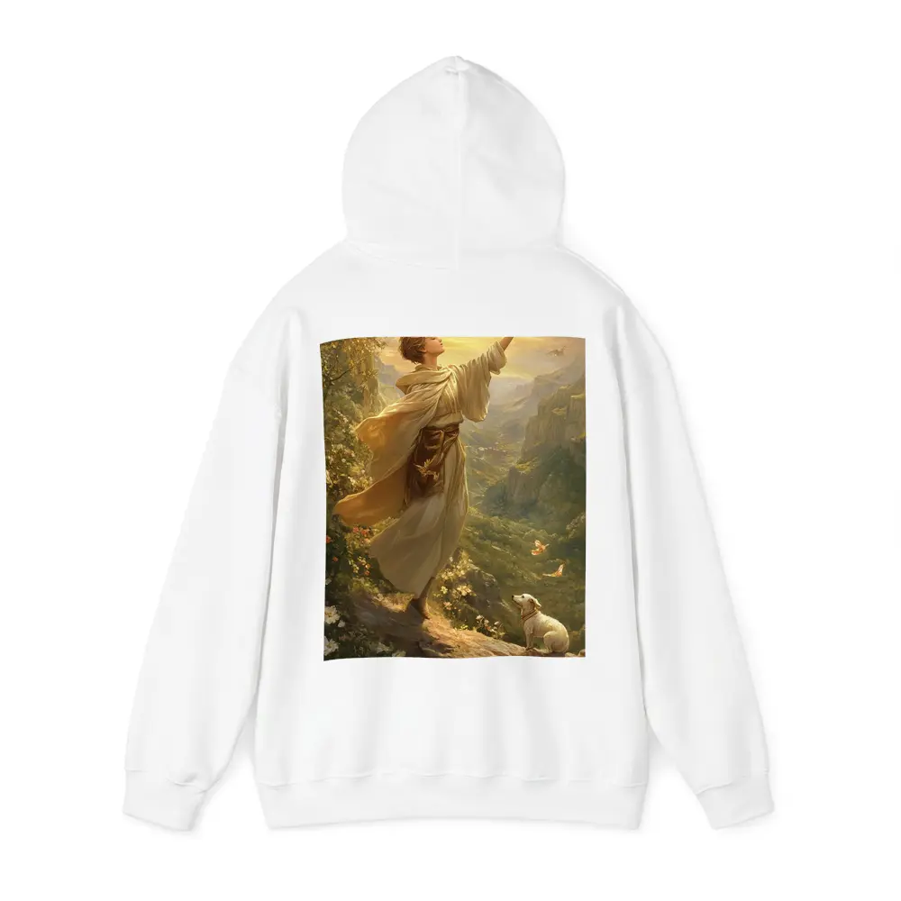 Young Man Releasing Bird Mountain Valley – Hoodies