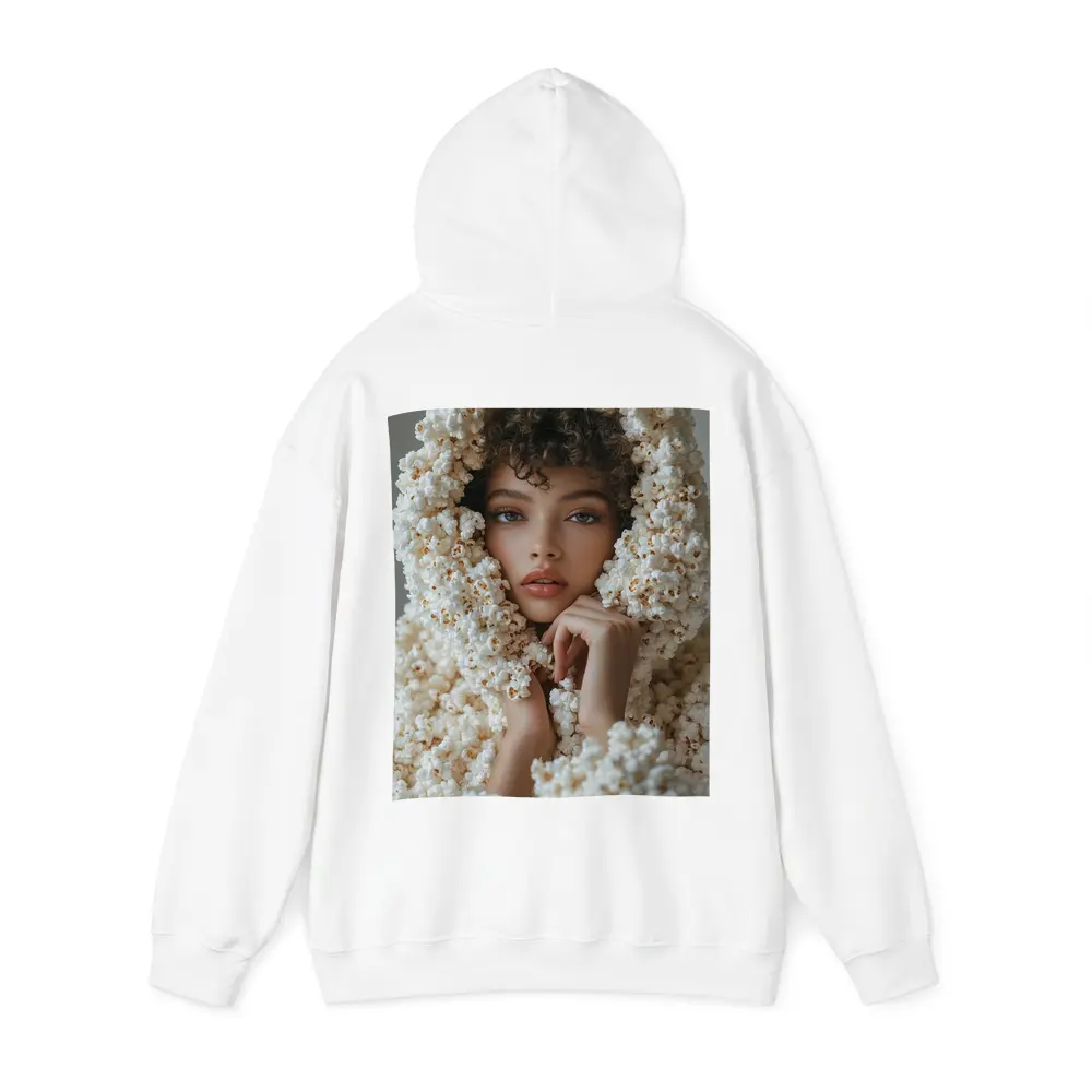 Woman Wrapped in Popcorn Hood Portrait – Hoodies