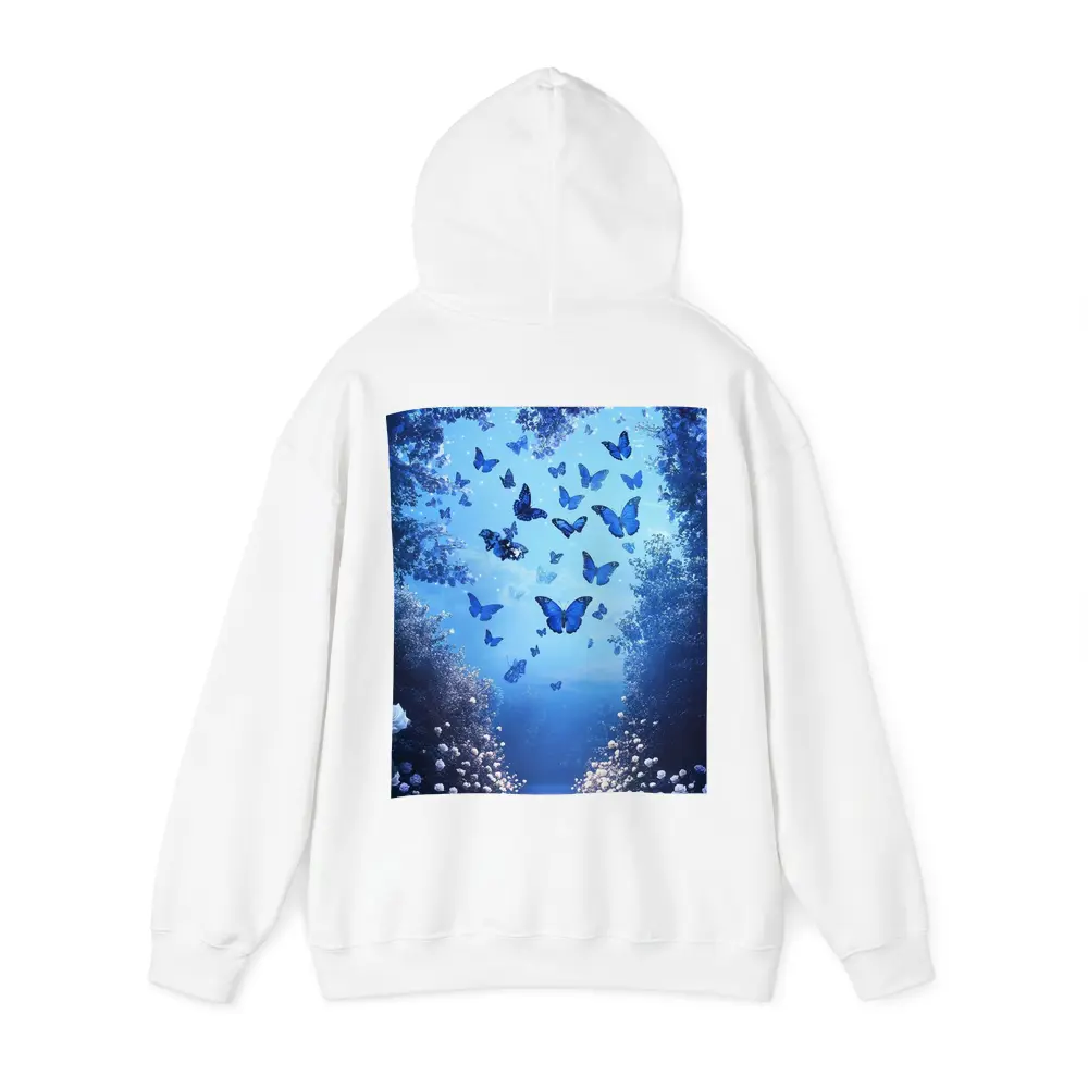 Blue Butterflies Glowing Enchanted Forest Path – Hoodies