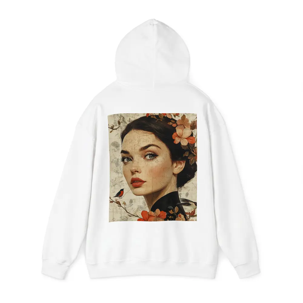 Woman Portrait Floral Collage Vintage Map Art – Hoodies