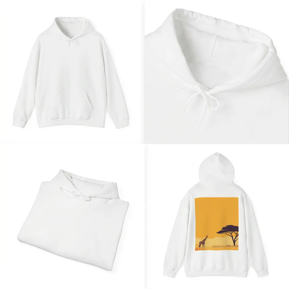 Giraffe Silhouette African Savanna Acacia Tree – Hoodies
