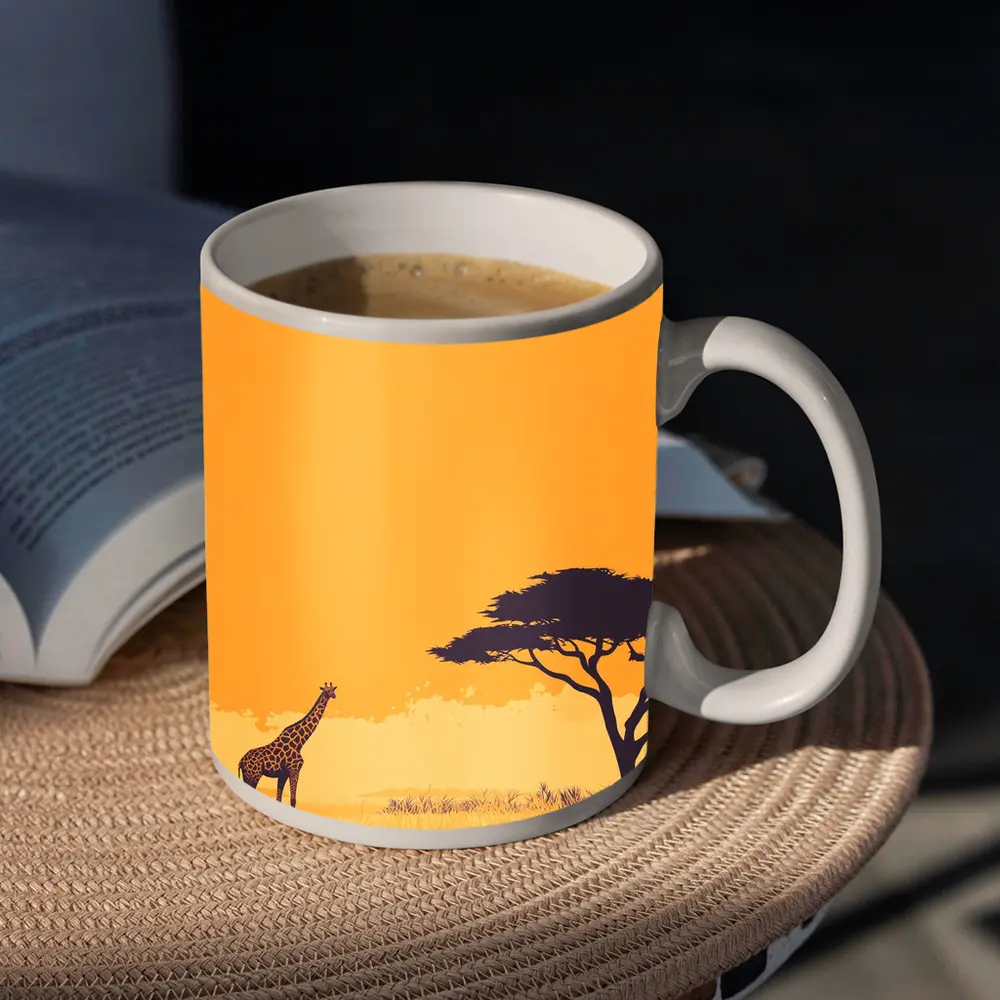 Giraffe Silhouette African Savanna Acacia Tree – Mugs