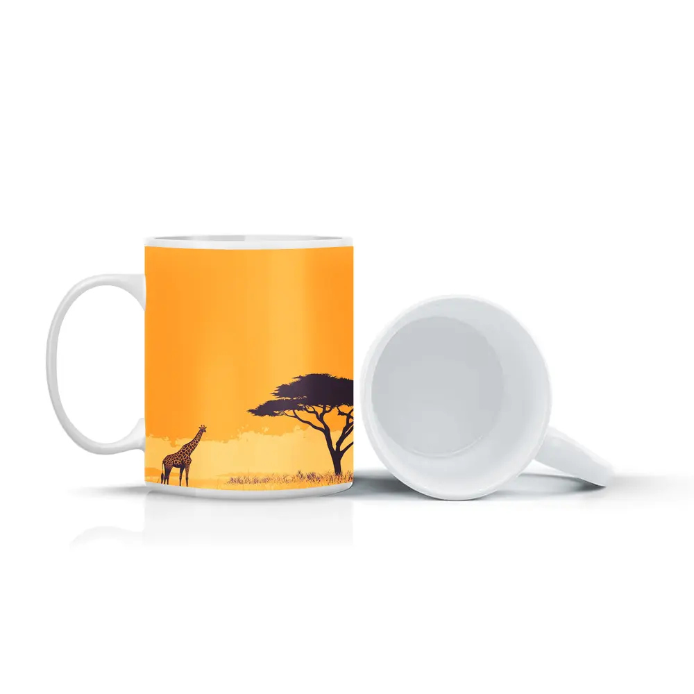 Giraffe Silhouette African Savanna Acacia Tree – Mugs