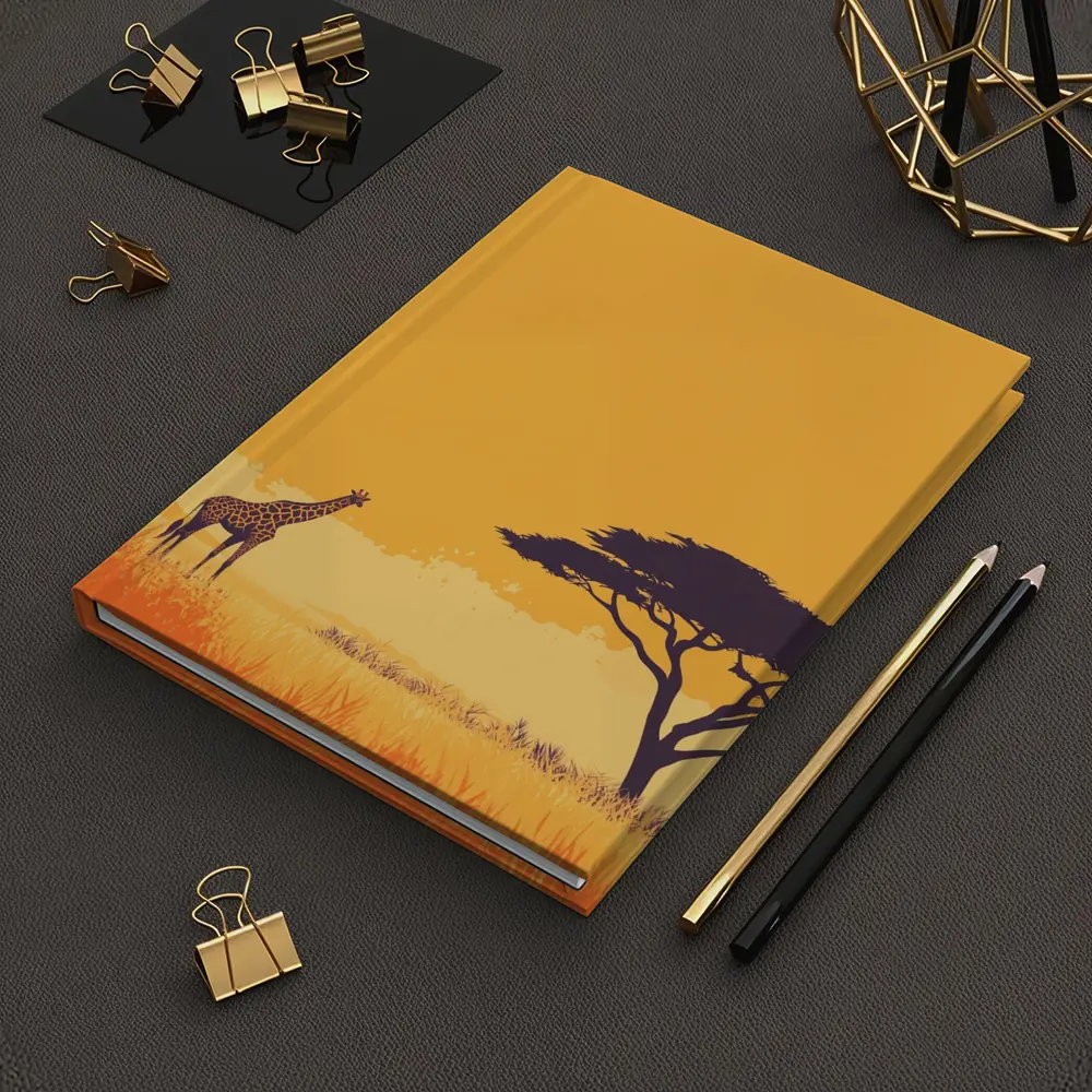 Giraffe Silhouette African Savanna Acacia Tree – Notebooks