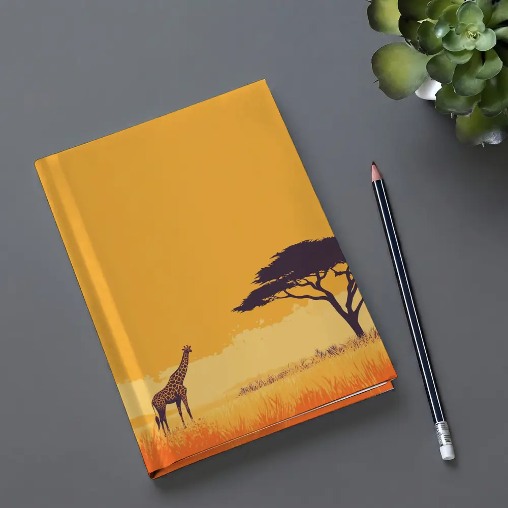 Giraffe Silhouette African Savanna Acacia Tree – Notebooks