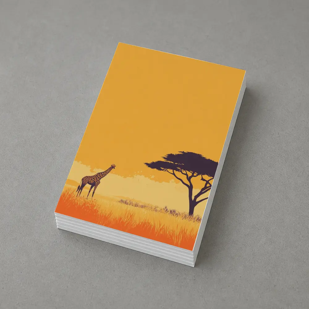 Giraffe Silhouette African Savanna Acacia Tree – Postcards