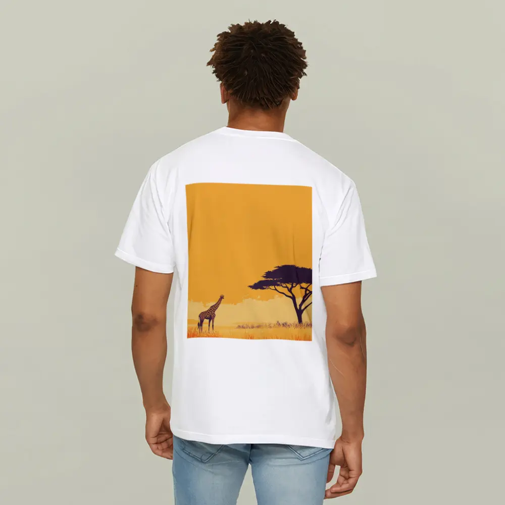 Giraffe Silhouette African Savanna Acacia Tree – T-Shirts