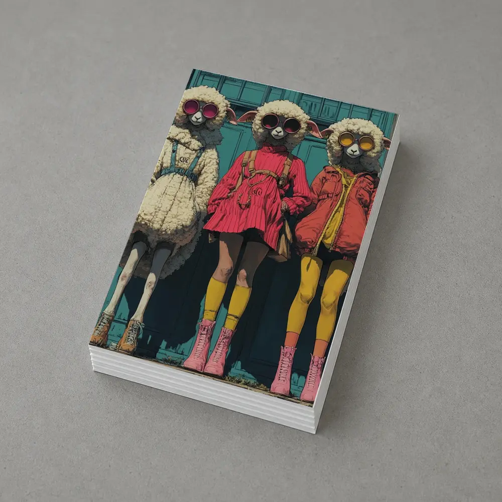 Three Fashion Sheep Sunglasses Urban Street Art – Postcards