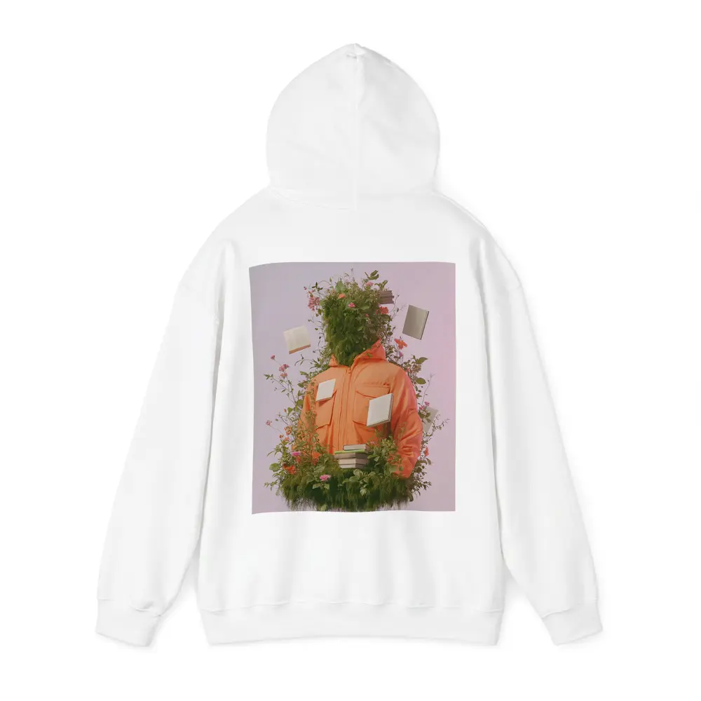 Orange Jacket Figure Surrounded By Blooming Flowers – Hoodies