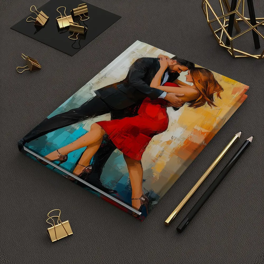 Tango Couple Dancing Abstract Colorful Background – Notebooks