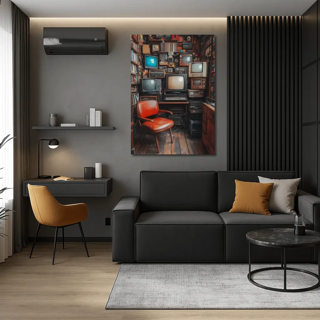 Retro Televisions Collection Cozy Vintage Room – Wall Art