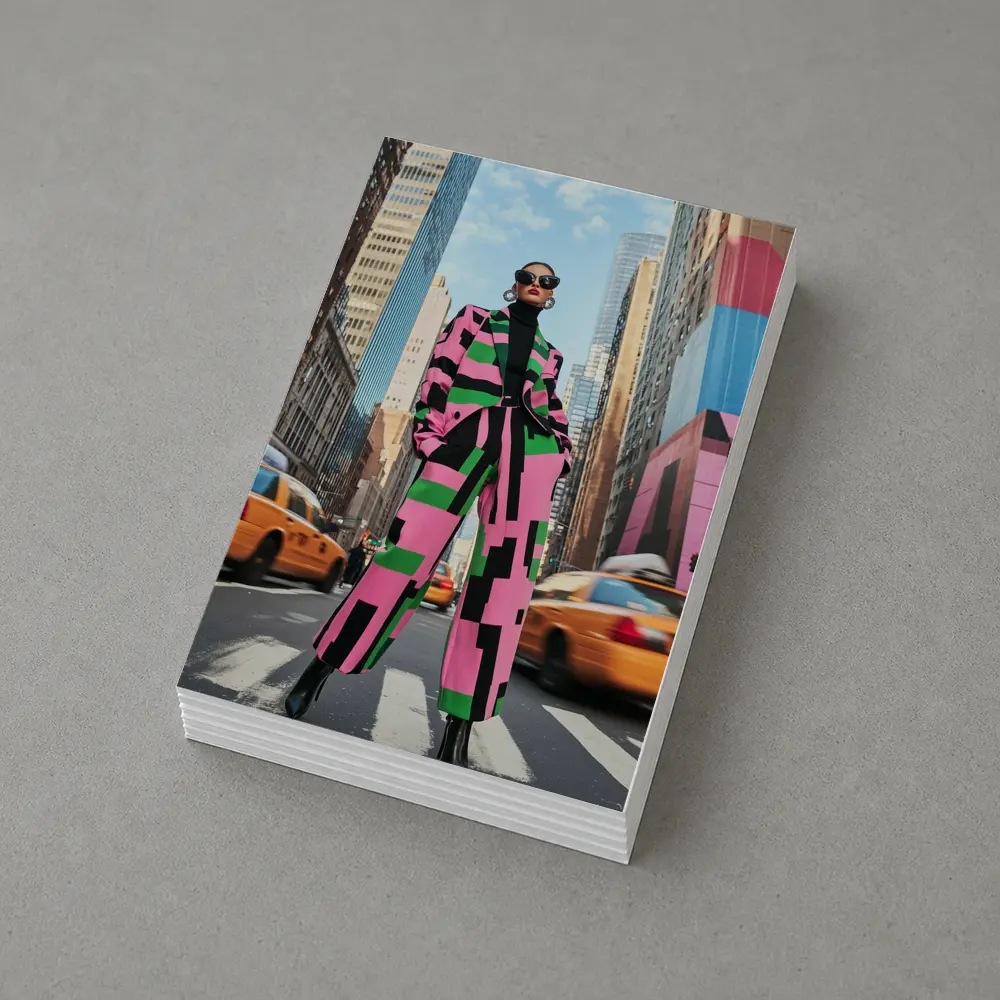 Bold Geometric Fashion Woman New York City – Postcards