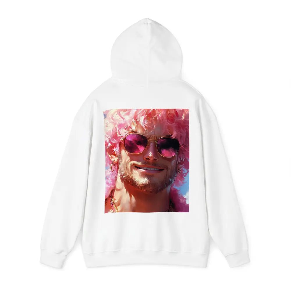 Pink Haired Man Gold Sunglasses Pop Art – Hoodies