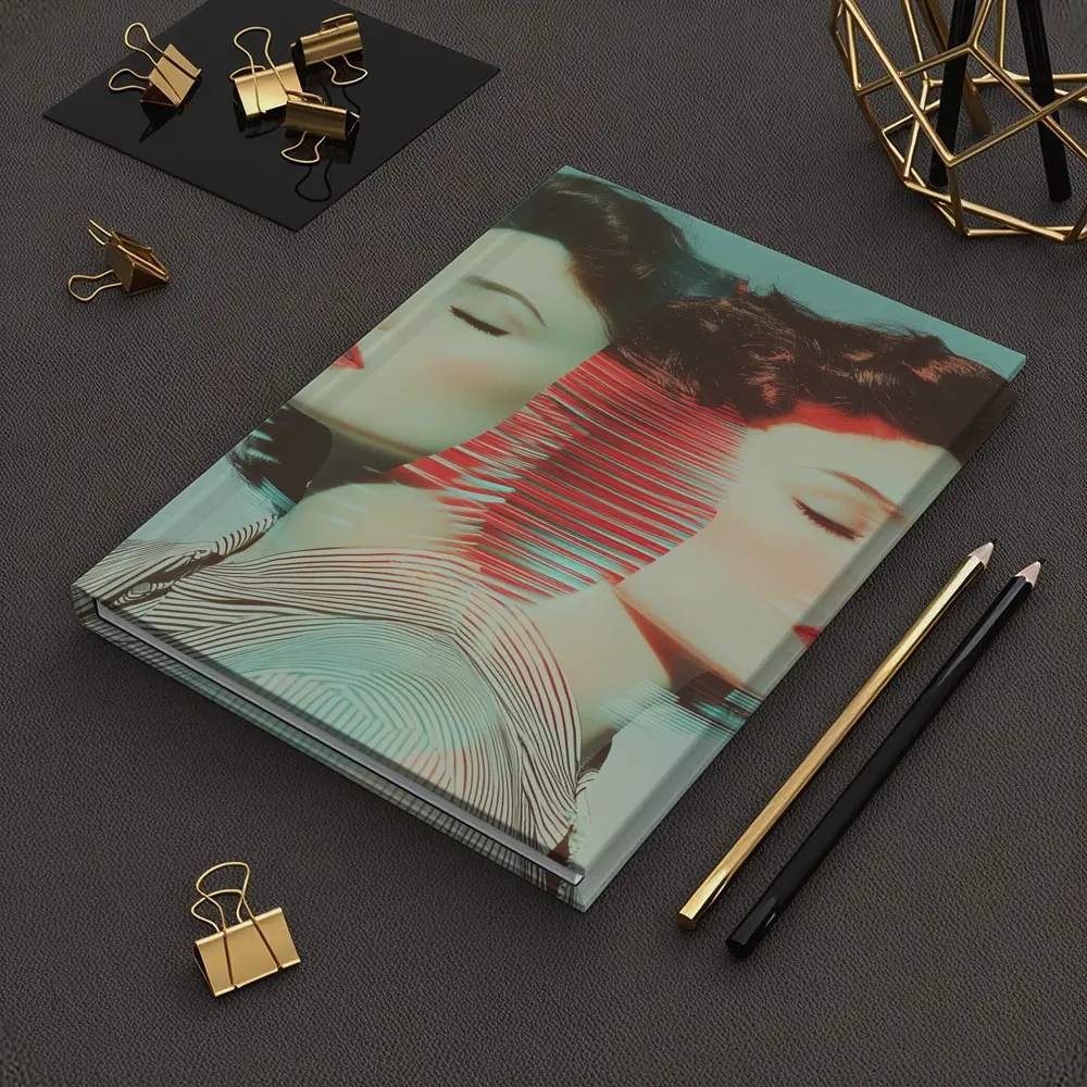 Retro Woman Portrait Double Exposure Pop Art – Notebooks