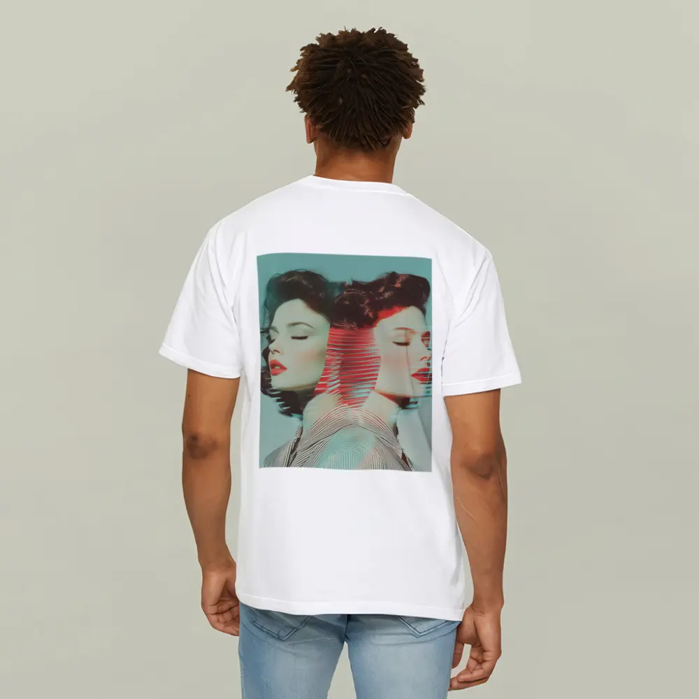 Retro Woman Portrait Double Exposure Pop Art – T-Shirts