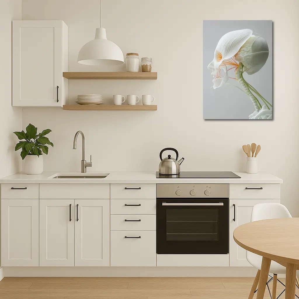Human Head Anatomy Art Minimalist White Background – Wall Art