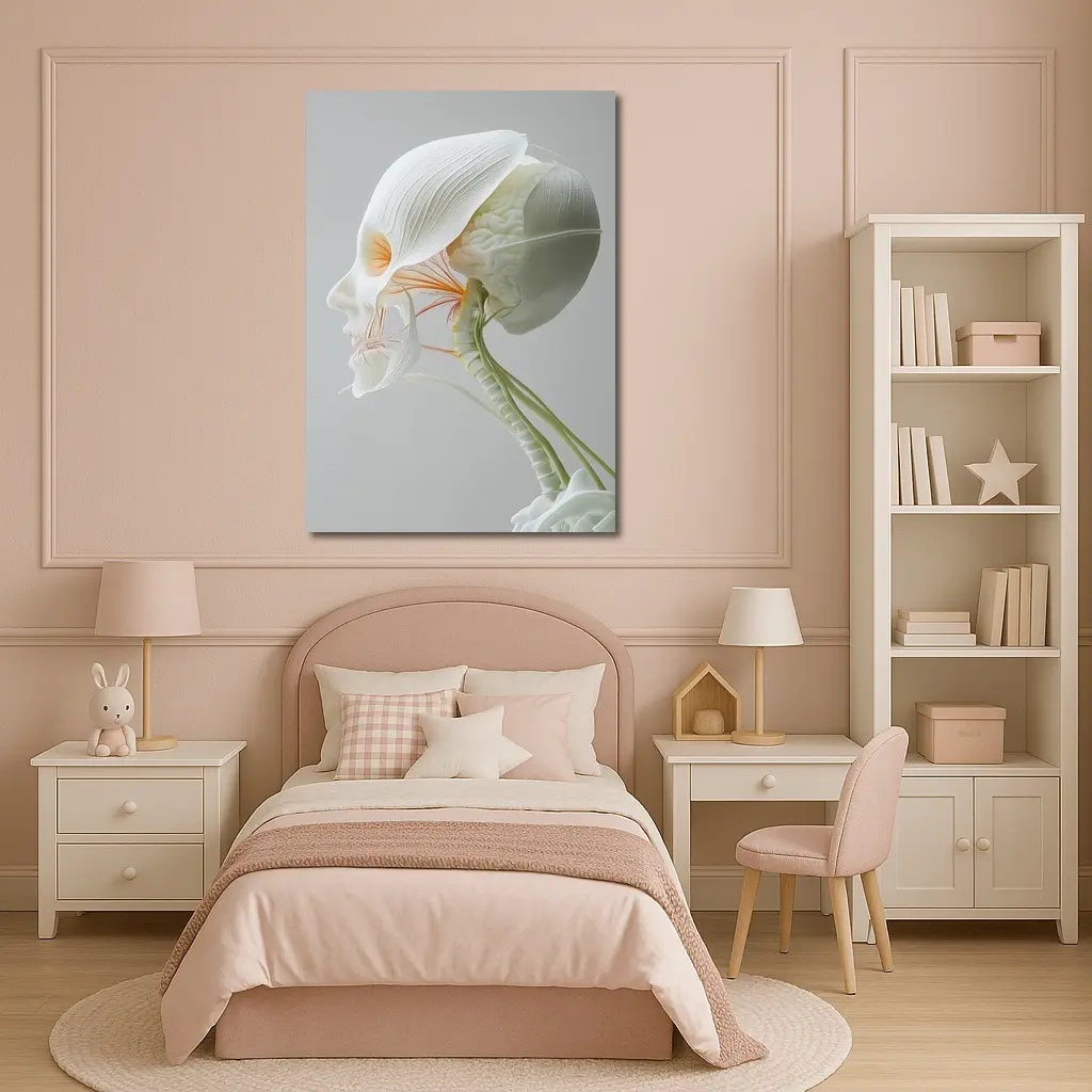Human Head Anatomy Art Minimalist White Background – Wall Art